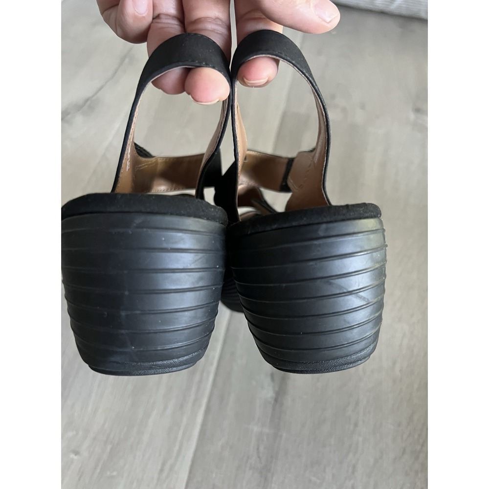 Clarks Reedly Juno Wedge Sandals Womens 8.5 W Black Soft Cushion Comfort - Picture 6 of 6